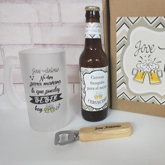 kit de cerveza personalizado para amigos, hermanos, padres