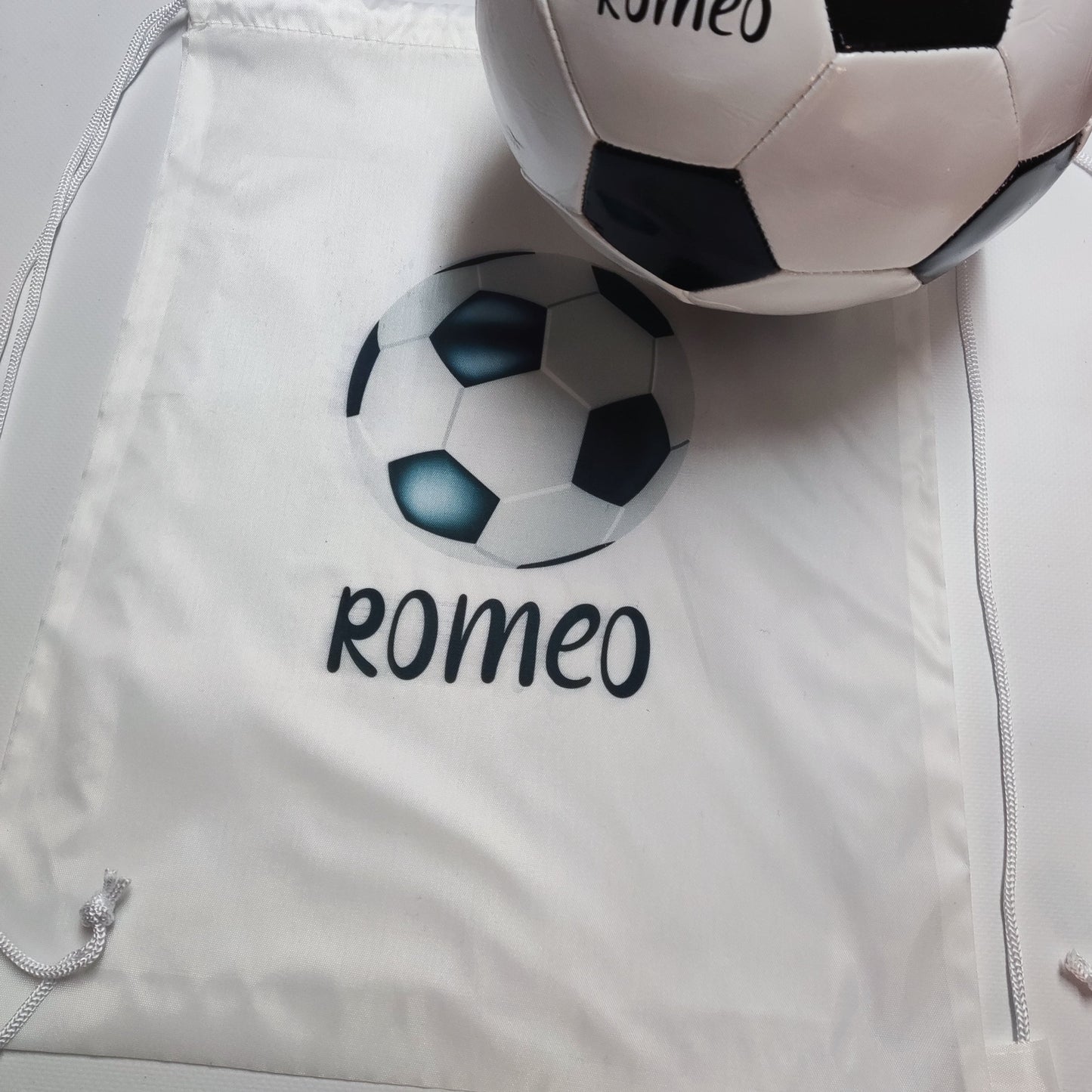 Mochila con nombre con diseño balón y futbol